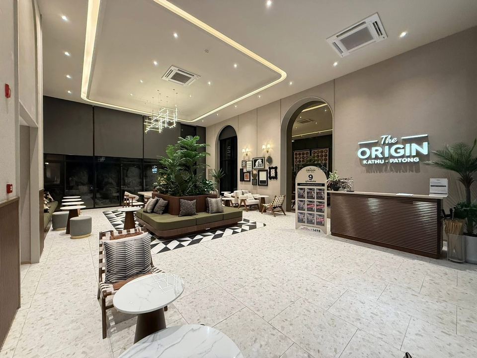Lobby reception area with The Origin Kathu-Patong signage
